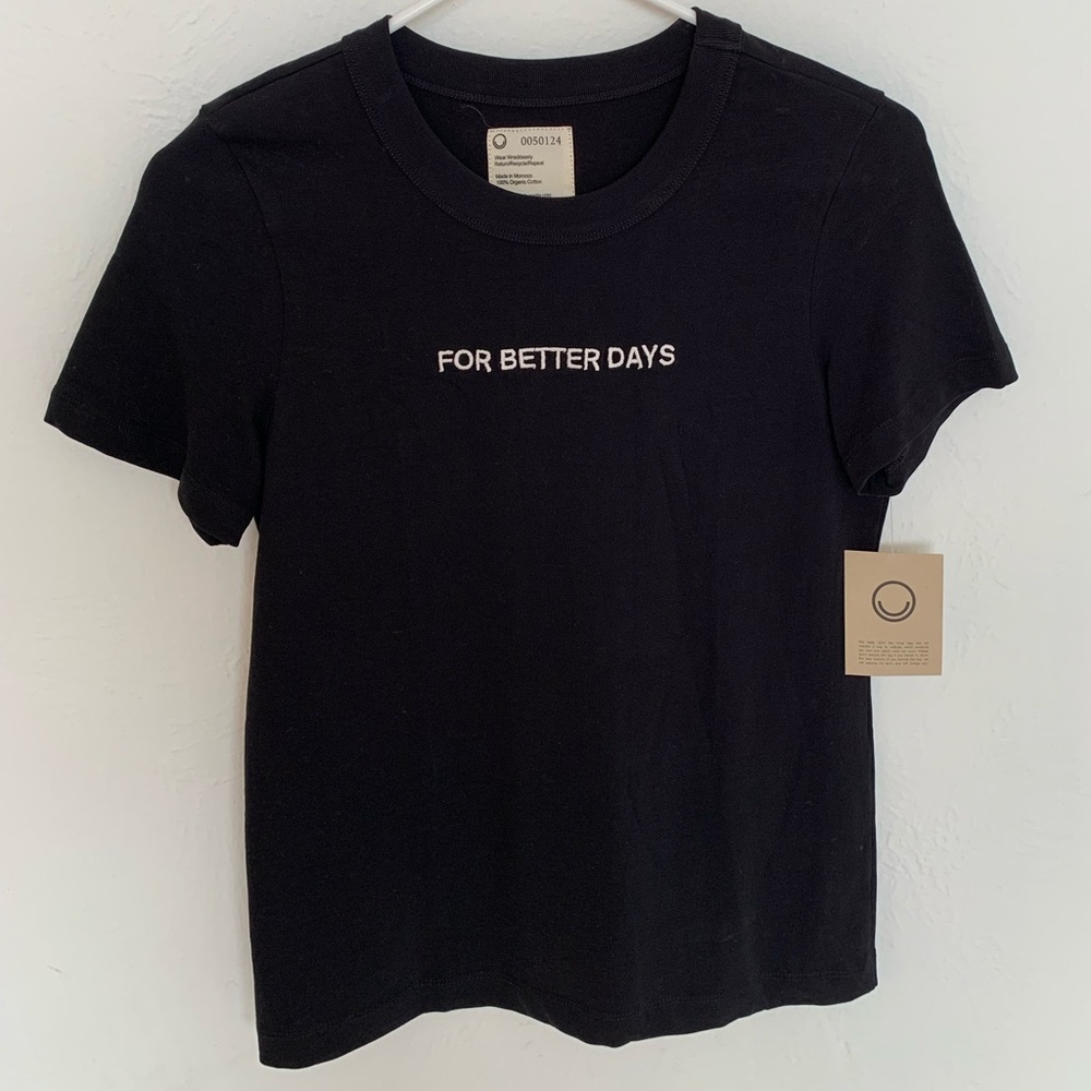 “For better days” black vintage crew